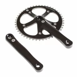 BLB Brick Lane Bikes Track Crankstel 165mm 48T Glanzend Zwart