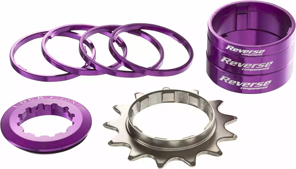 Reverse Singlespeed Kit 13T Tandwiel + 7 Spacers - Paars