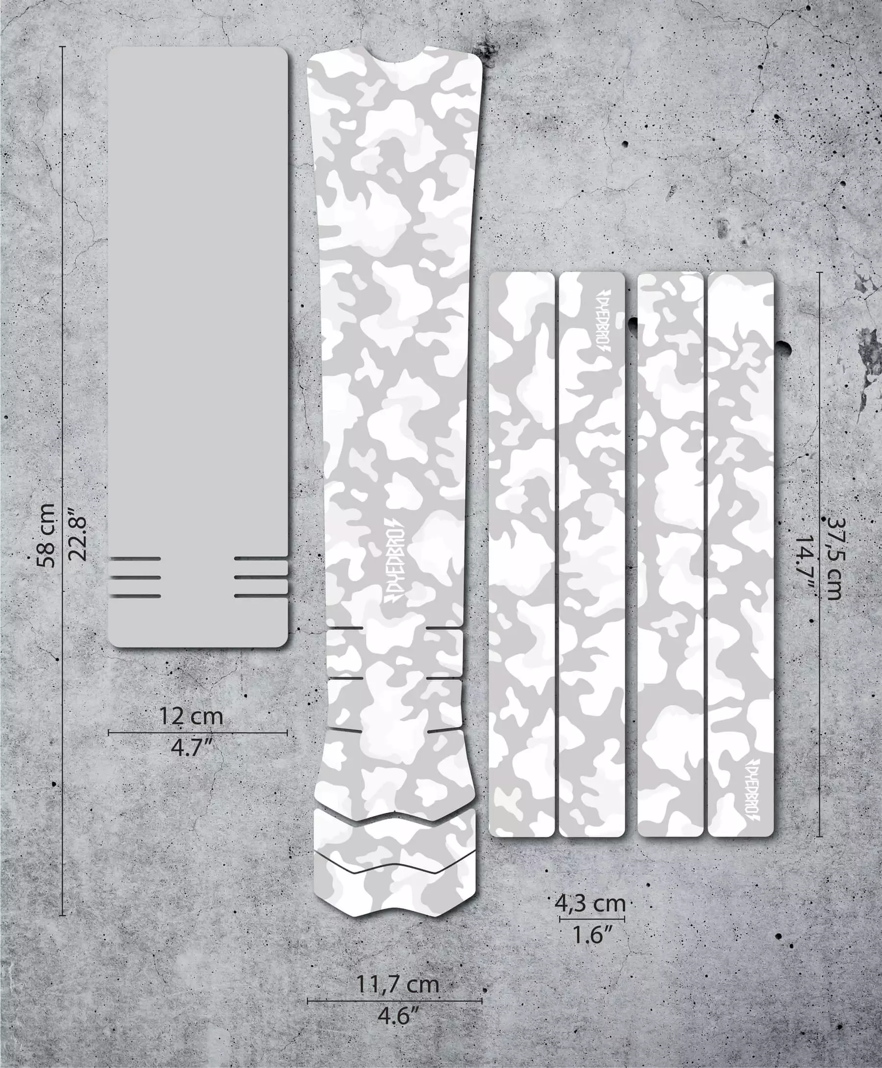 Dyedbro E-bike Frame Beschermingskit Camo - Mat Wit