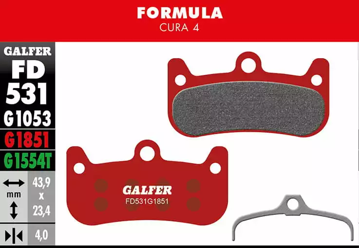 GALFER Advanced Remblokken Voor Formula Cura 4 - Rood