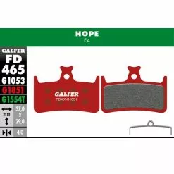 GALFER Geavanceerd Remblok - Hope E4 - Rood