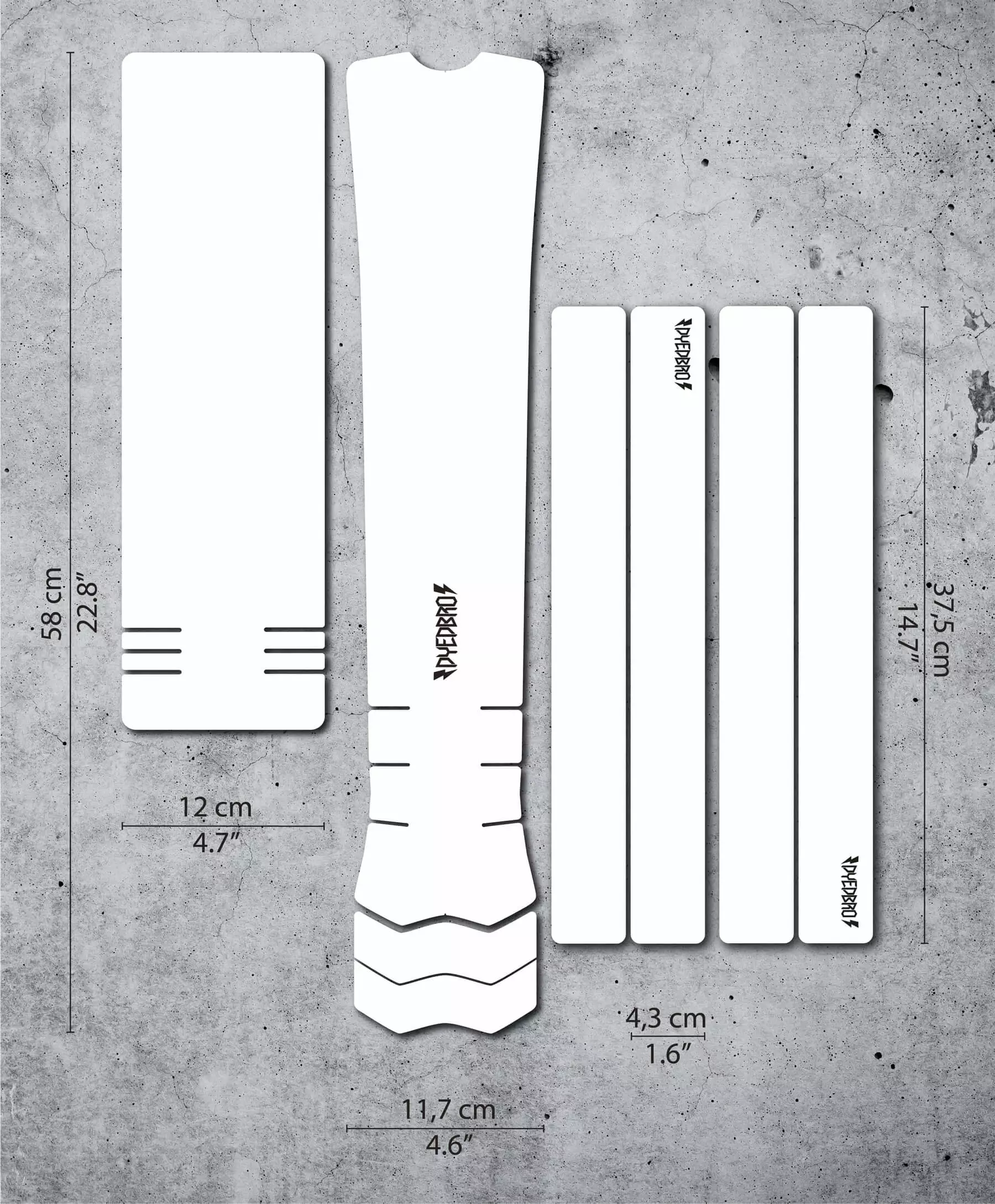 Dyedbro E-bike Frame Beschermingskit Heldere Glans - Zwart