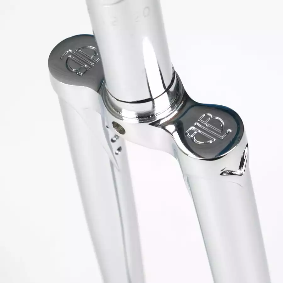 BLB Brick Lane Bikes Flat Crown Rupsvork 1 Inch Draad - Chroom - Afbeelding 2