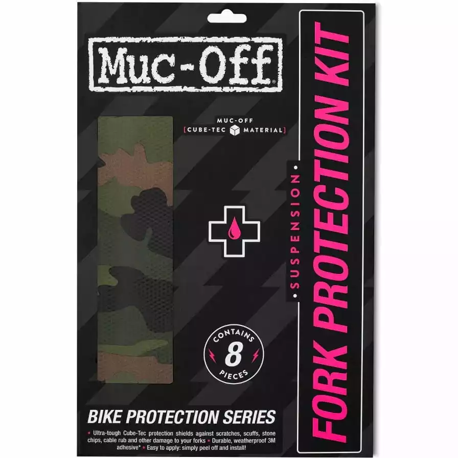Muc-Off Vorkbeschermingsset - Camo Zwart/groen